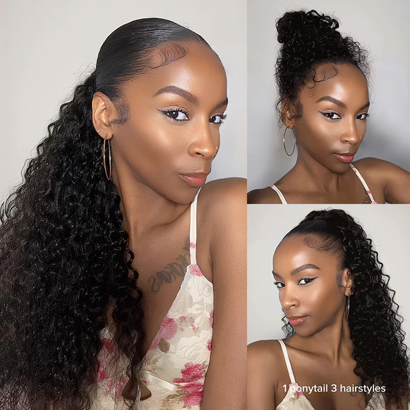 Water Wave Ponytail with InvisiFit Strap 100% Human Hair