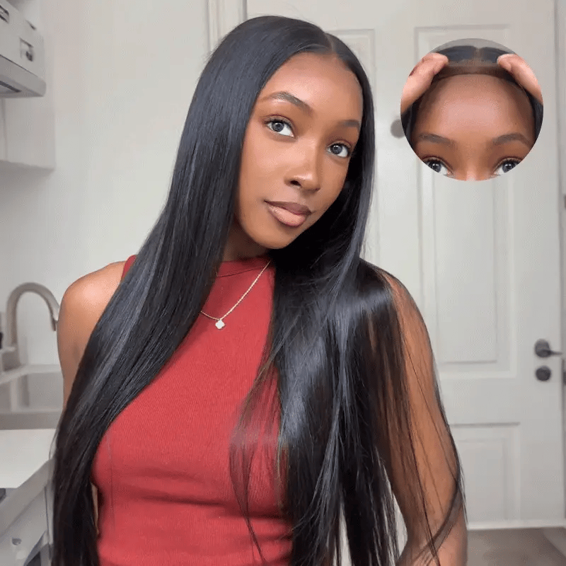 M-Cap Wear Go 9x6 Silky Straight HD/Skin Lace Glueless Wig Pre Bleached Tiny Knots Wig