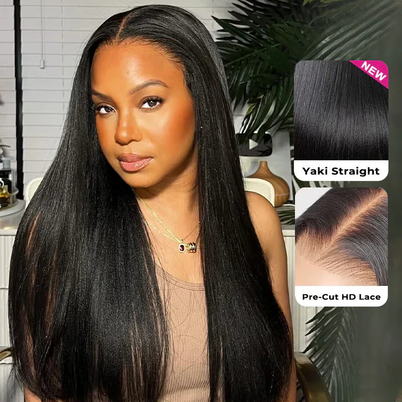 M-Cap Wear Go 9x6 Silky Straight HD/Skin Lace Glueless Wig Pre Bleached Tiny Knots Wig