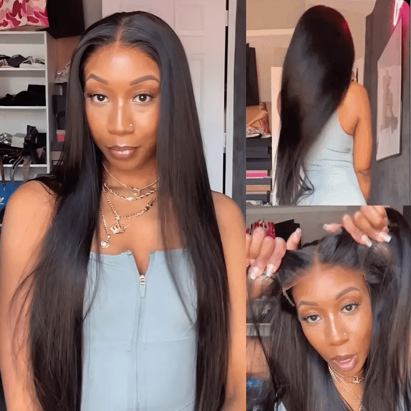 M-Cap Wear Go 9x6 Silky Straight HD/Skin Lace Glueless Wig Pre Bleached Tiny Knots Wig