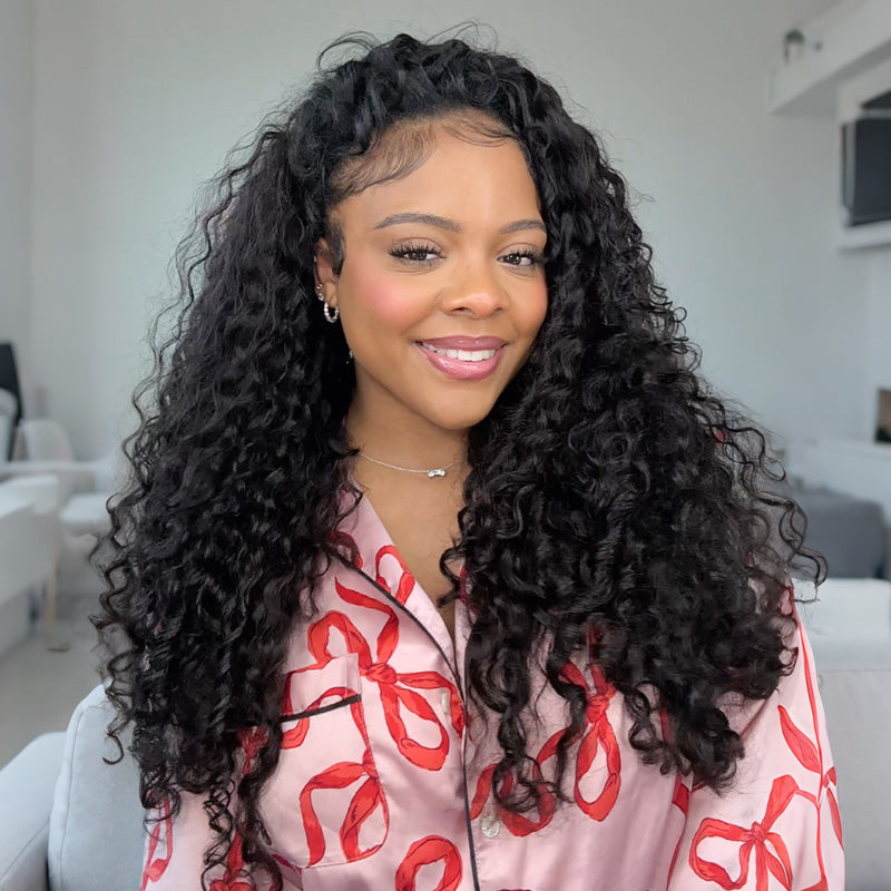 Water Wave Half Wig Invisible Hairline Beginner Friendly